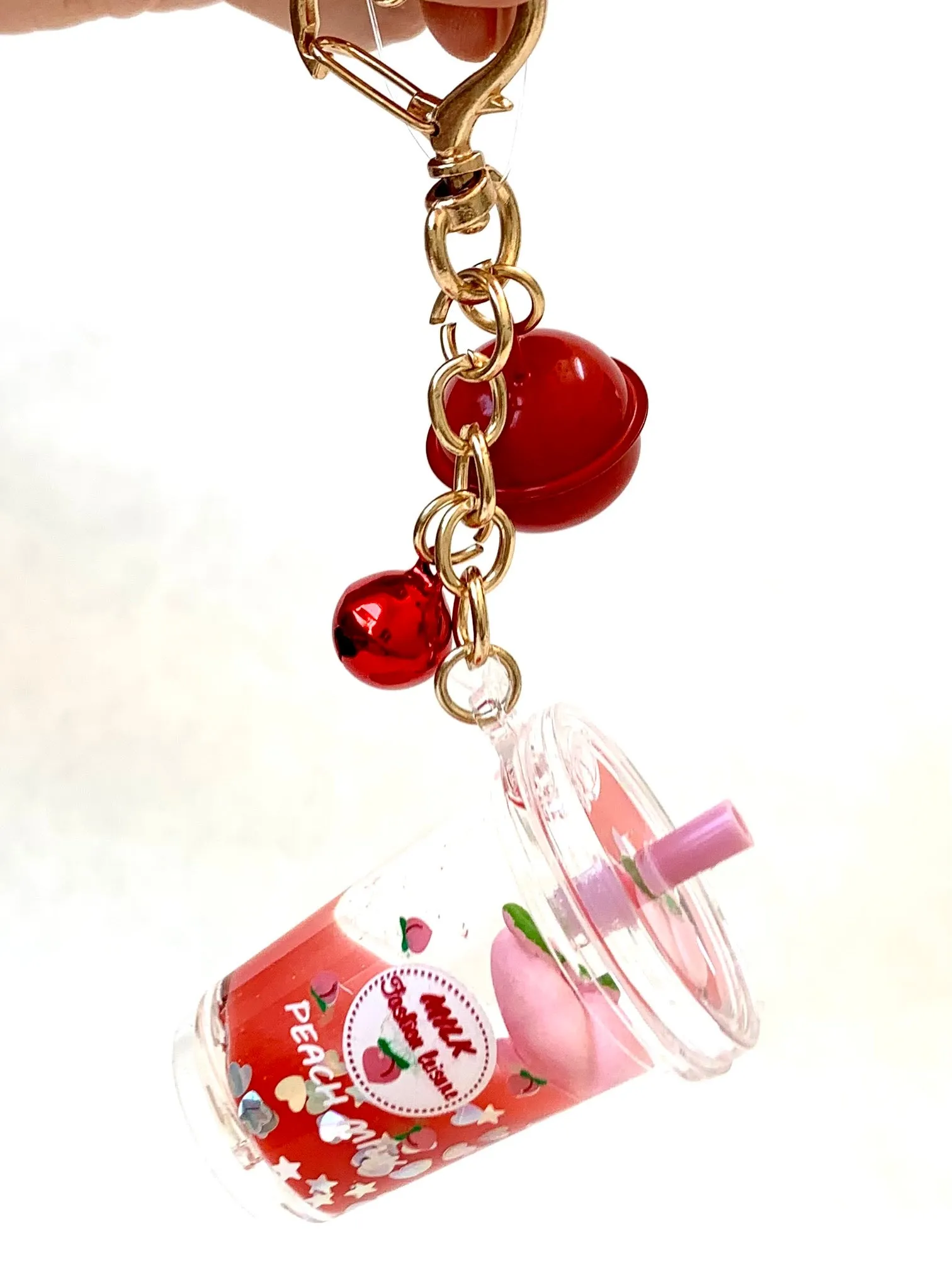 12065 PEACH MILK FLOATY KEY CHARM-12