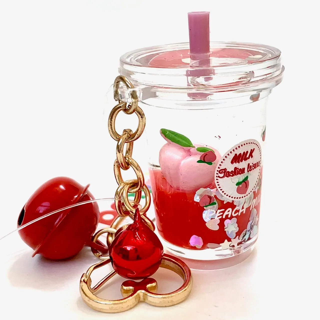 12065 PEACH MILK FLOATY KEY CHARM-12