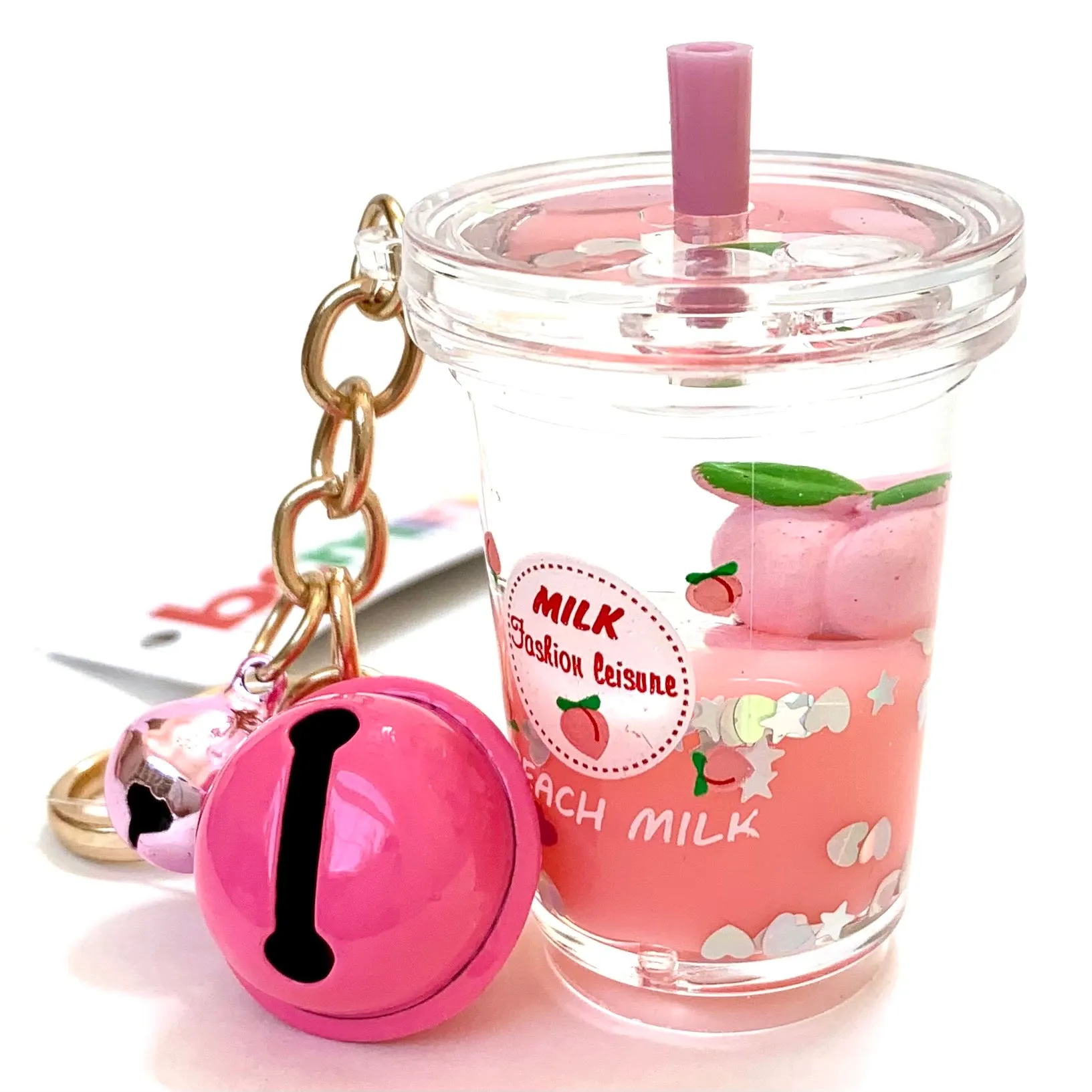 12065 PEACH MILK FLOATY KEY CHARM-12