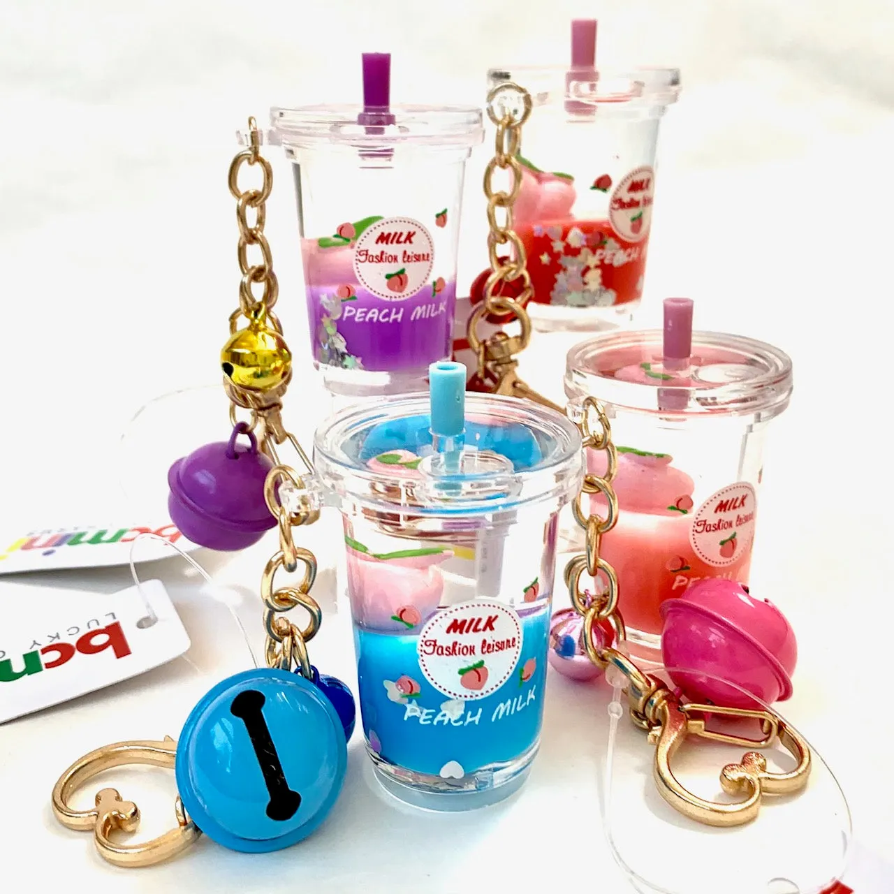 12065 PEACH MILK FLOATY KEY CHARM-12