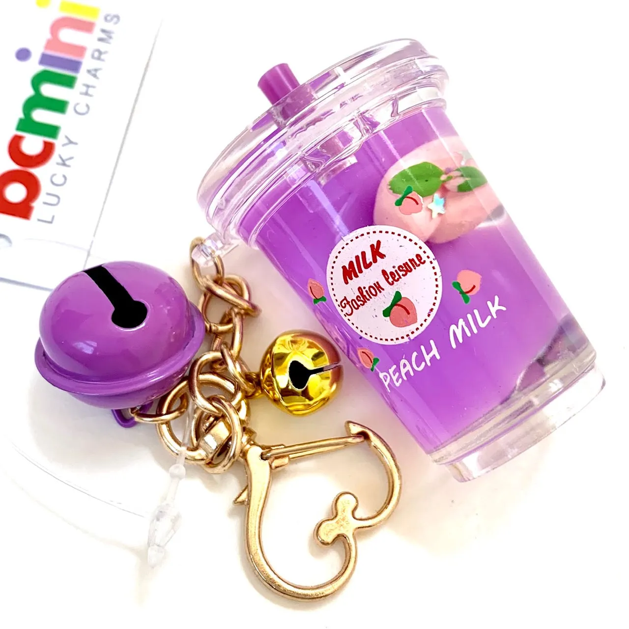 12065 PEACH MILK FLOATY KEY CHARM-12