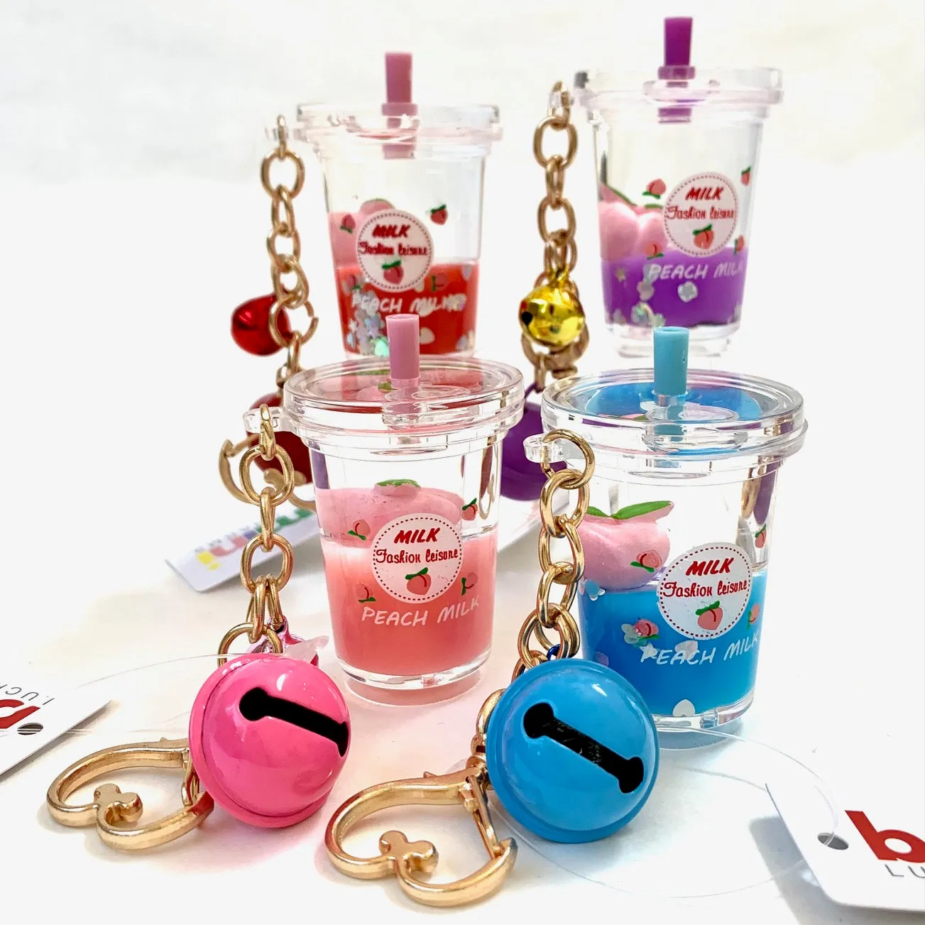 12065 PEACH MILK FLOATY KEY CHARM-12