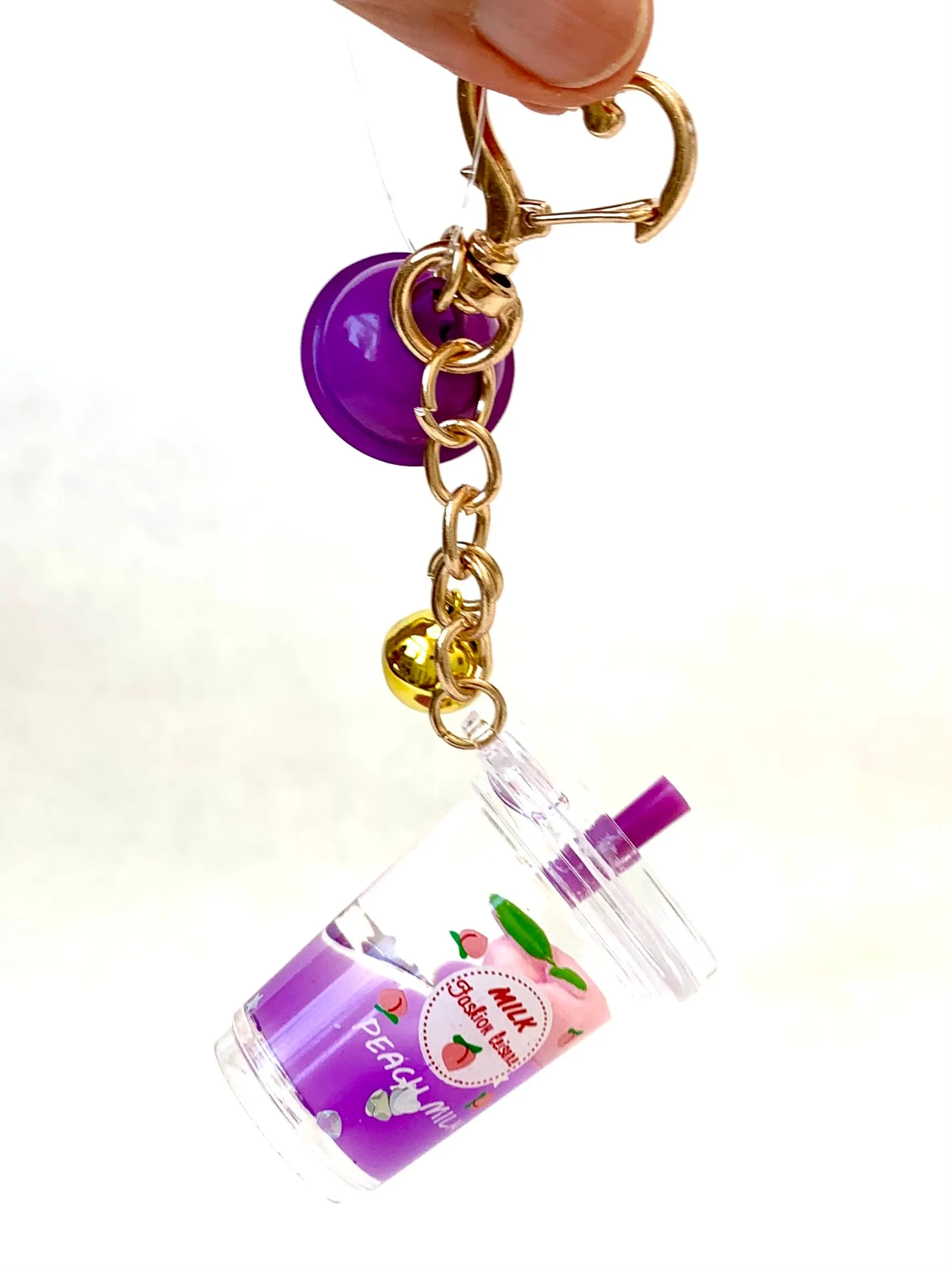 12065 PEACH MILK FLOATY KEY CHARM-12