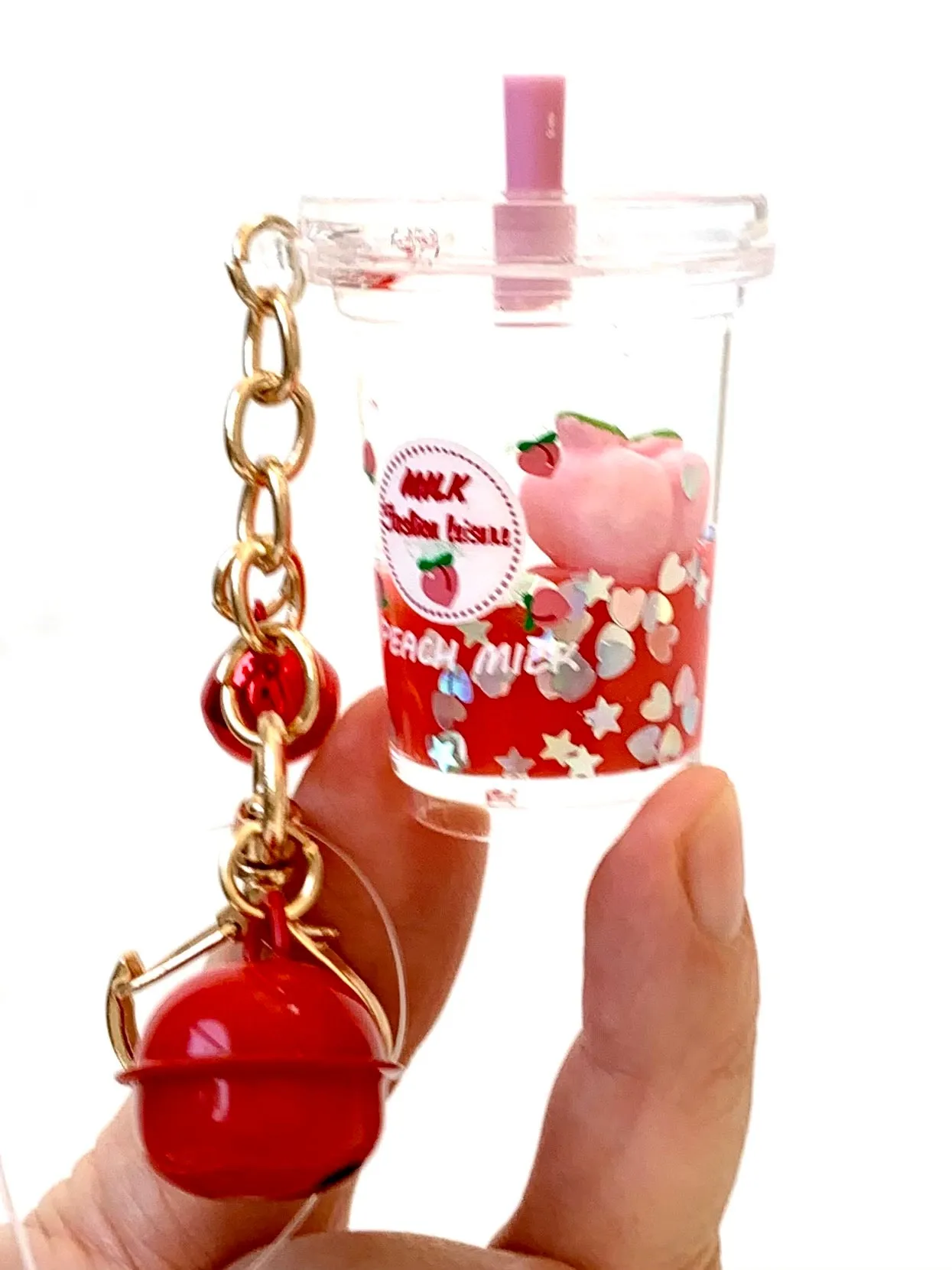 12065 PEACH MILK FLOATY KEY CHARM-12