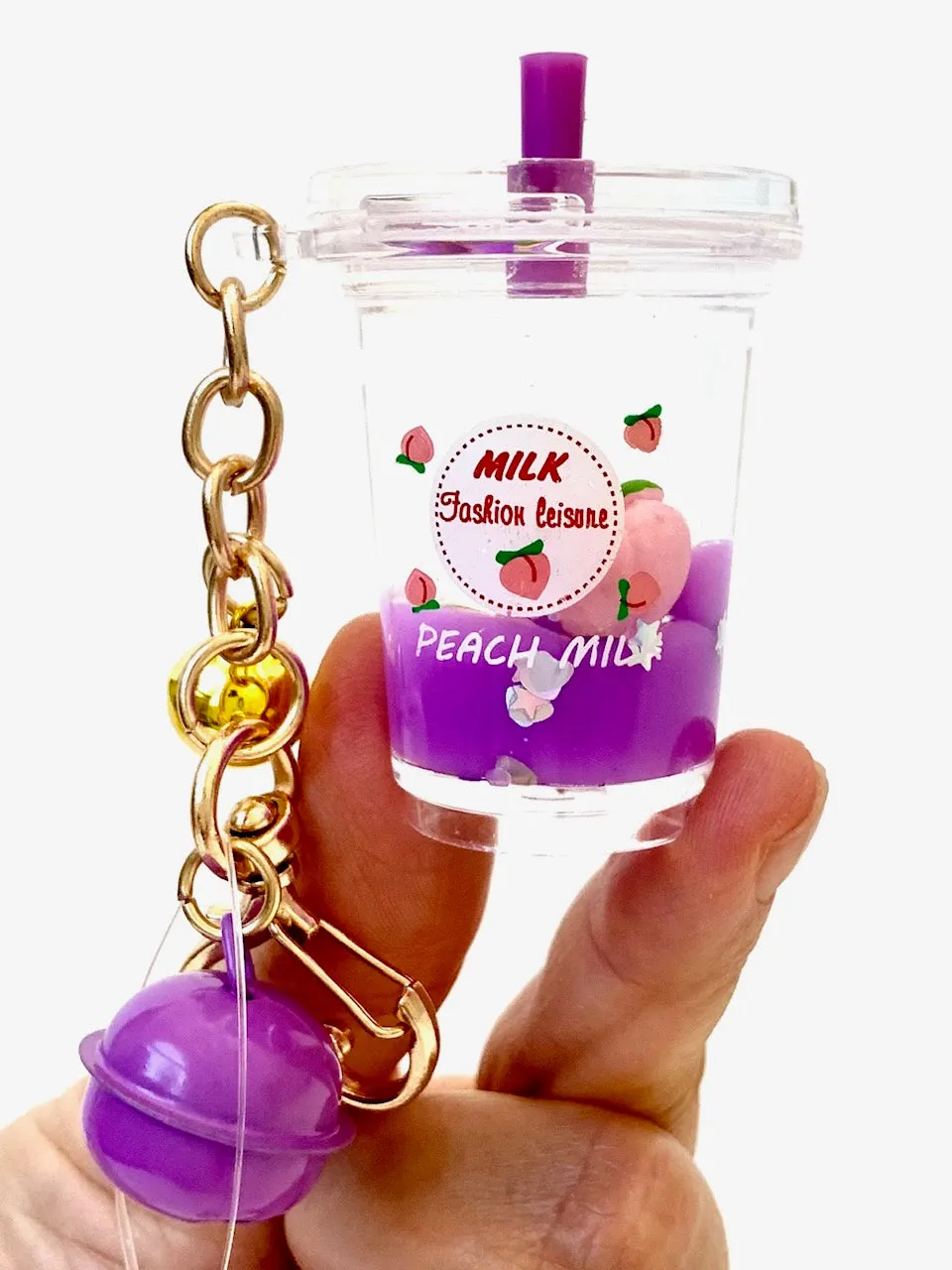 12065 PEACH MILK FLOATY KEY CHARM-12