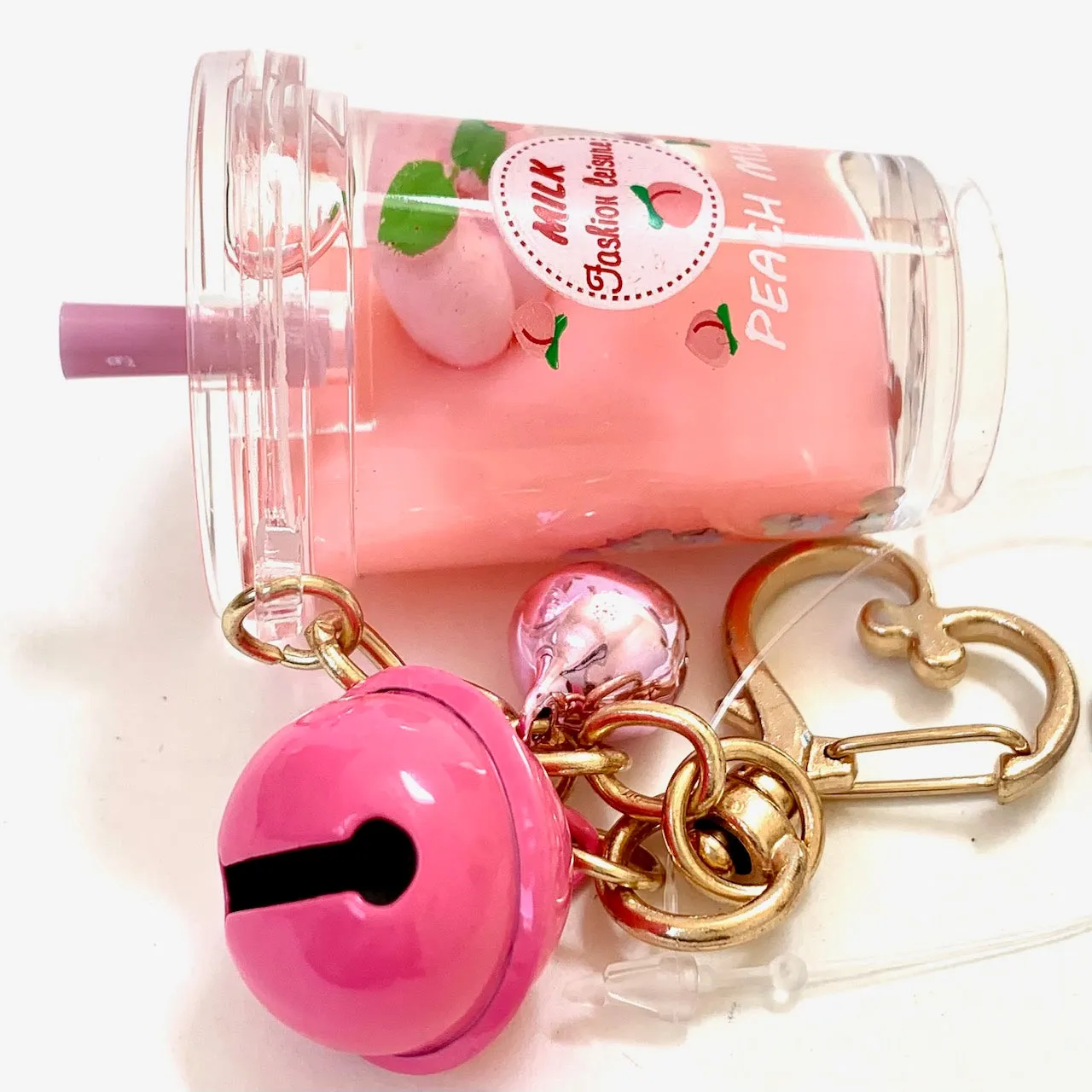 12065 PEACH MILK FLOATY KEY CHARM-12