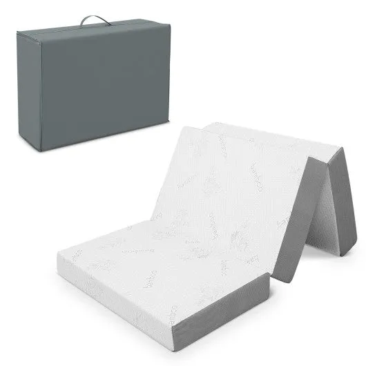 4 Inch Tri-fold Cool Gel Memory Foam Mattress-Twin XL