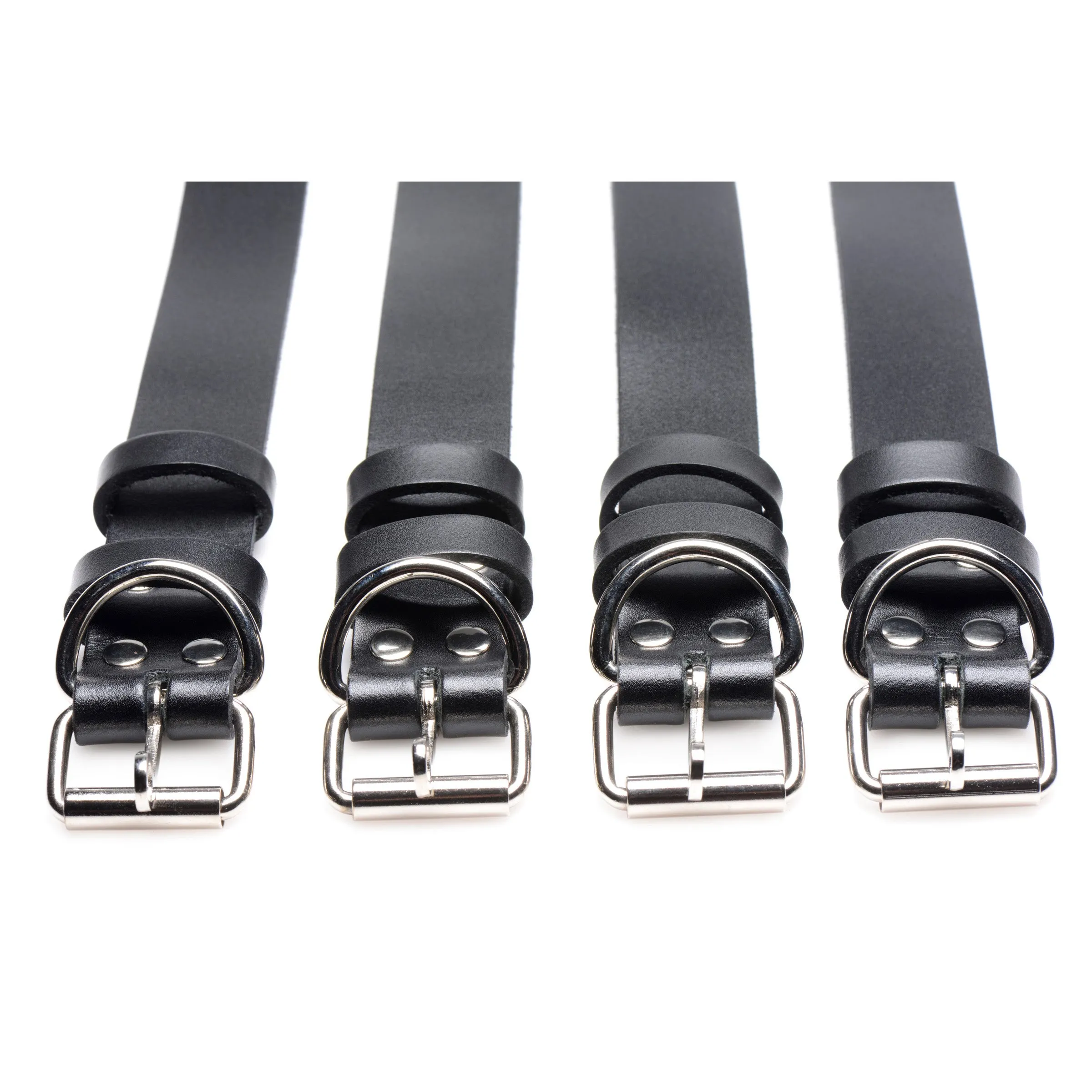 4 Pack Leather Locking Bondage Straps