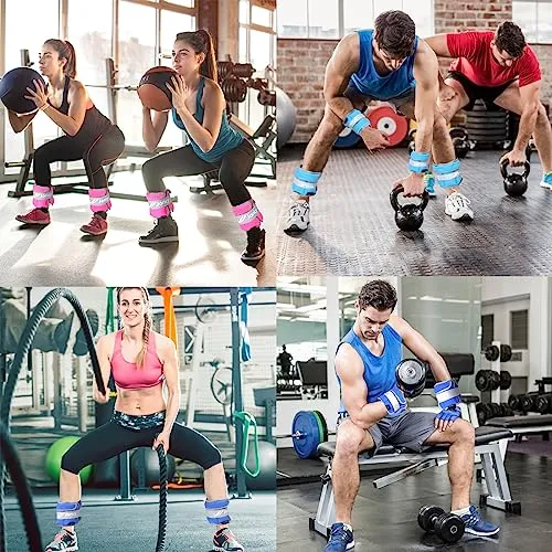 Adjustable Ankle Weights for Women Men Kids, 1–20lbs Pair Leg/Wrist/Arm Weight Straps with Removable Weight for Yoga, Walking, Running, Aerobics, Gymnastics, Physical Therapy, Rose Red