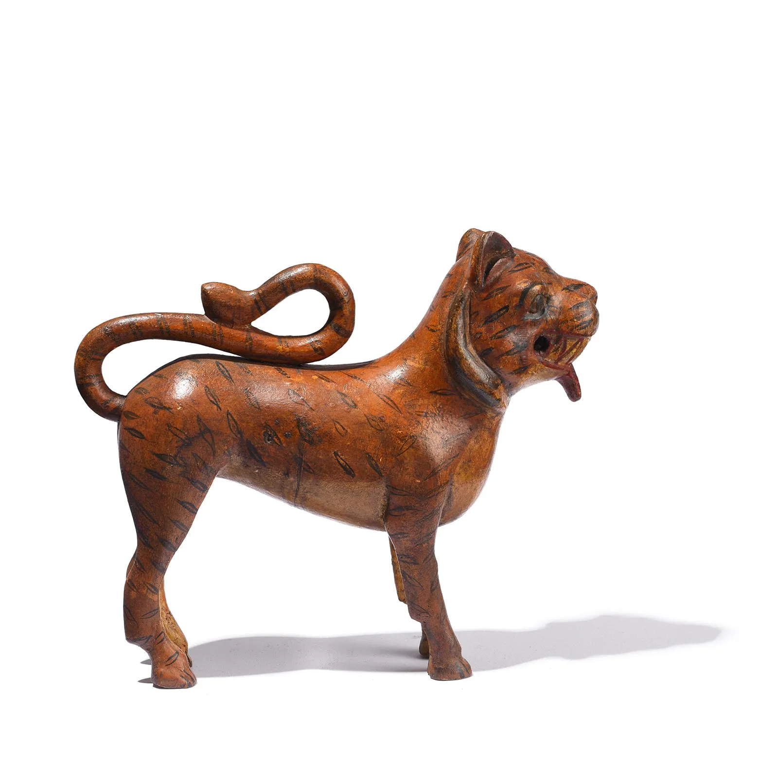 Polychromed Indian Tiger Figure From Surat - Ca 1900