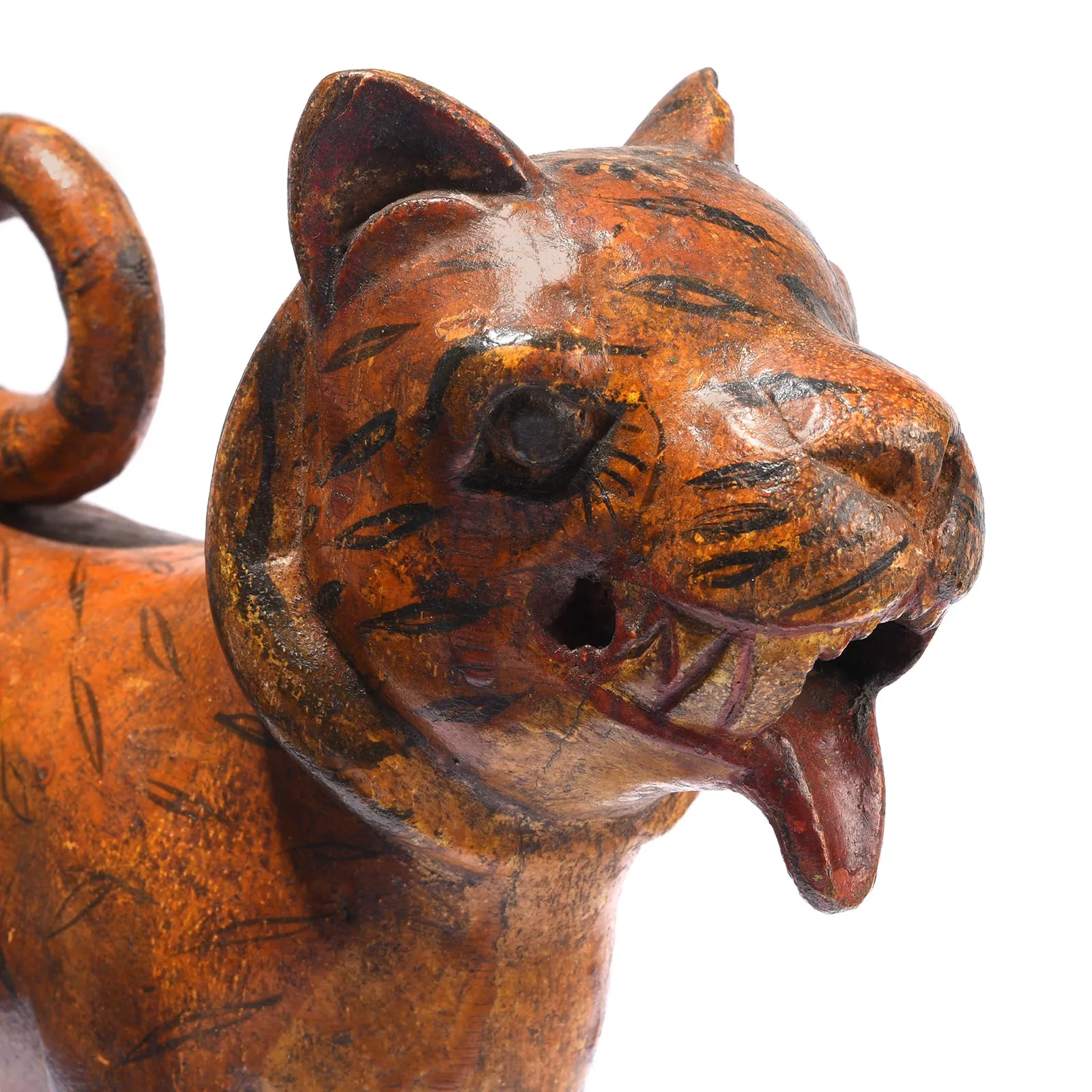 Polychromed Indian Tiger Figure From Surat - Ca 1900