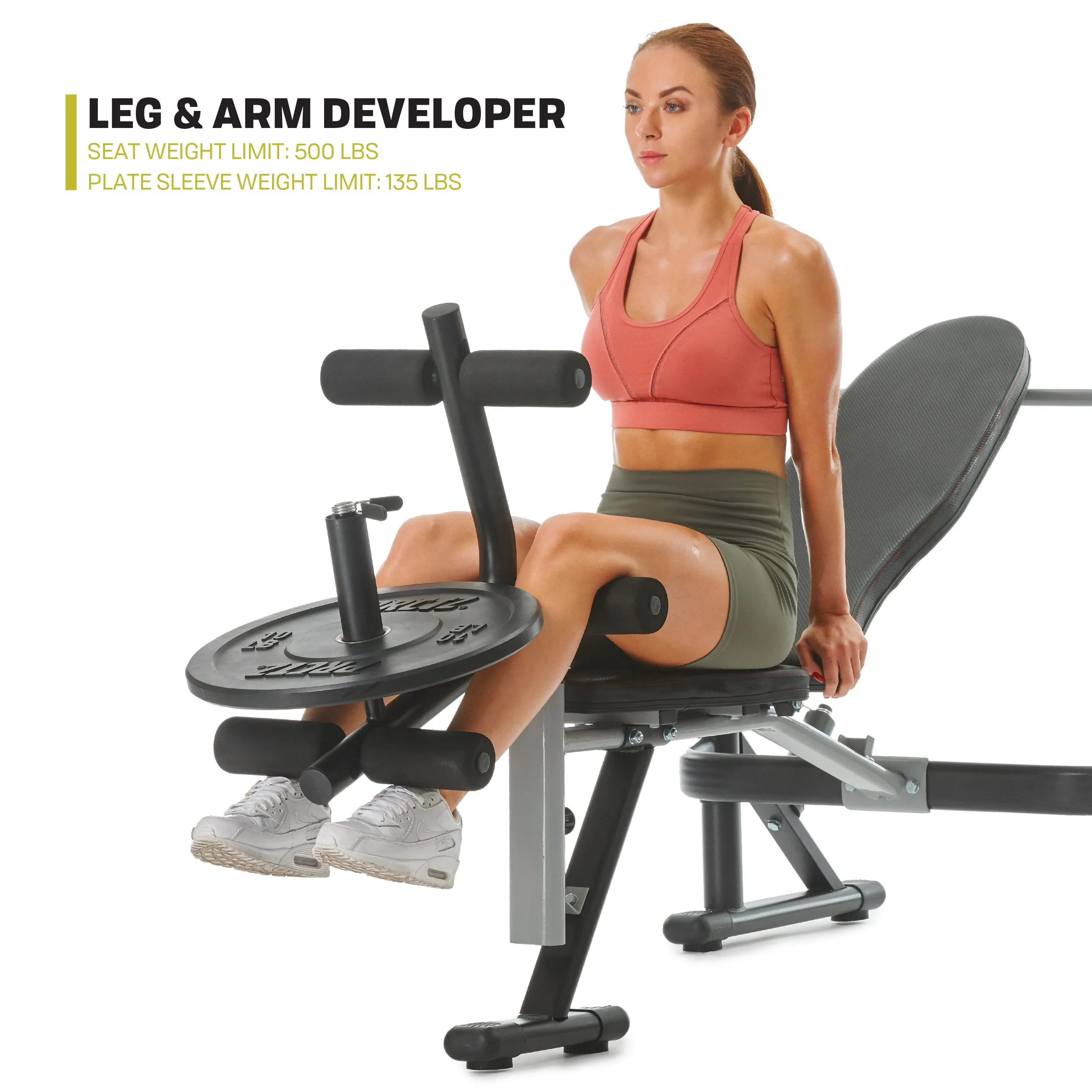PRCTZ Adjustable weight Bench with Olympic Squat Rack, Arm and Leg Developer with Preacher Pad