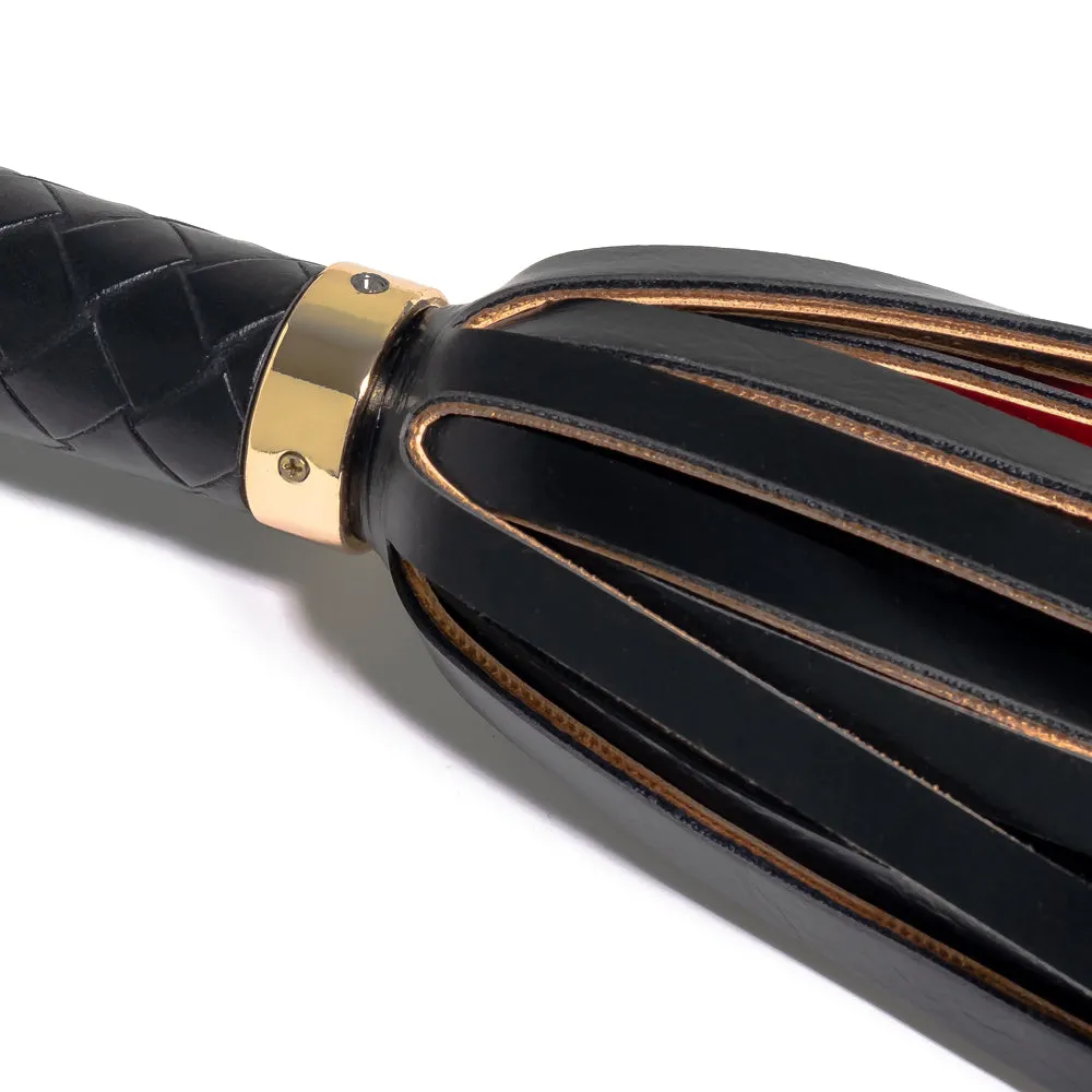 Sevanda Black & Red Soft Braided Vegan Faux Leather Flogger