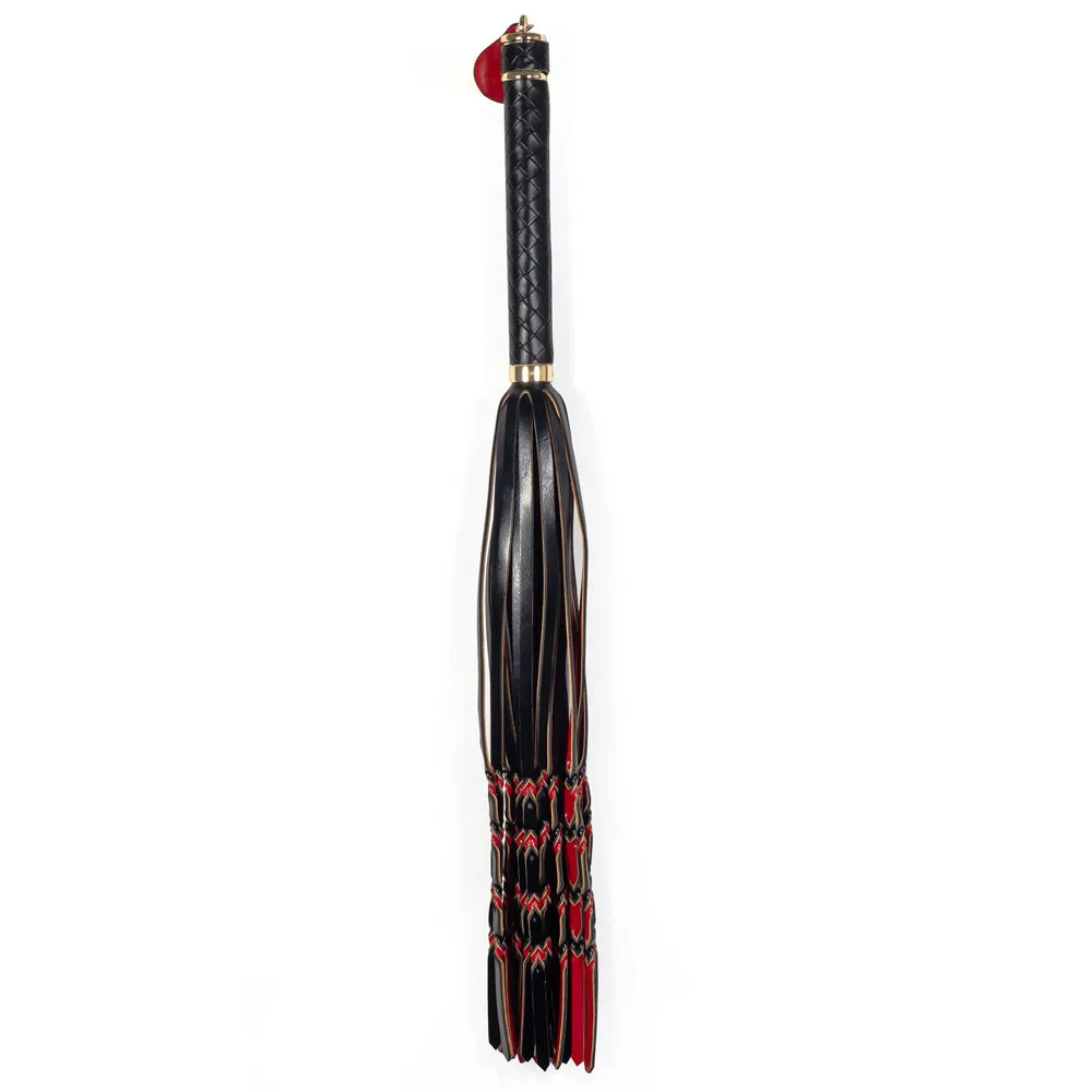 Sevanda Black & Red Soft Braided Vegan Faux Leather Flogger