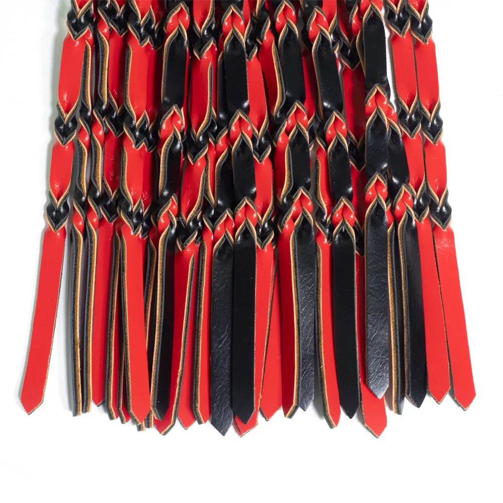 Sevanda Black & Red Soft Braided Vegan Faux Leather Flogger