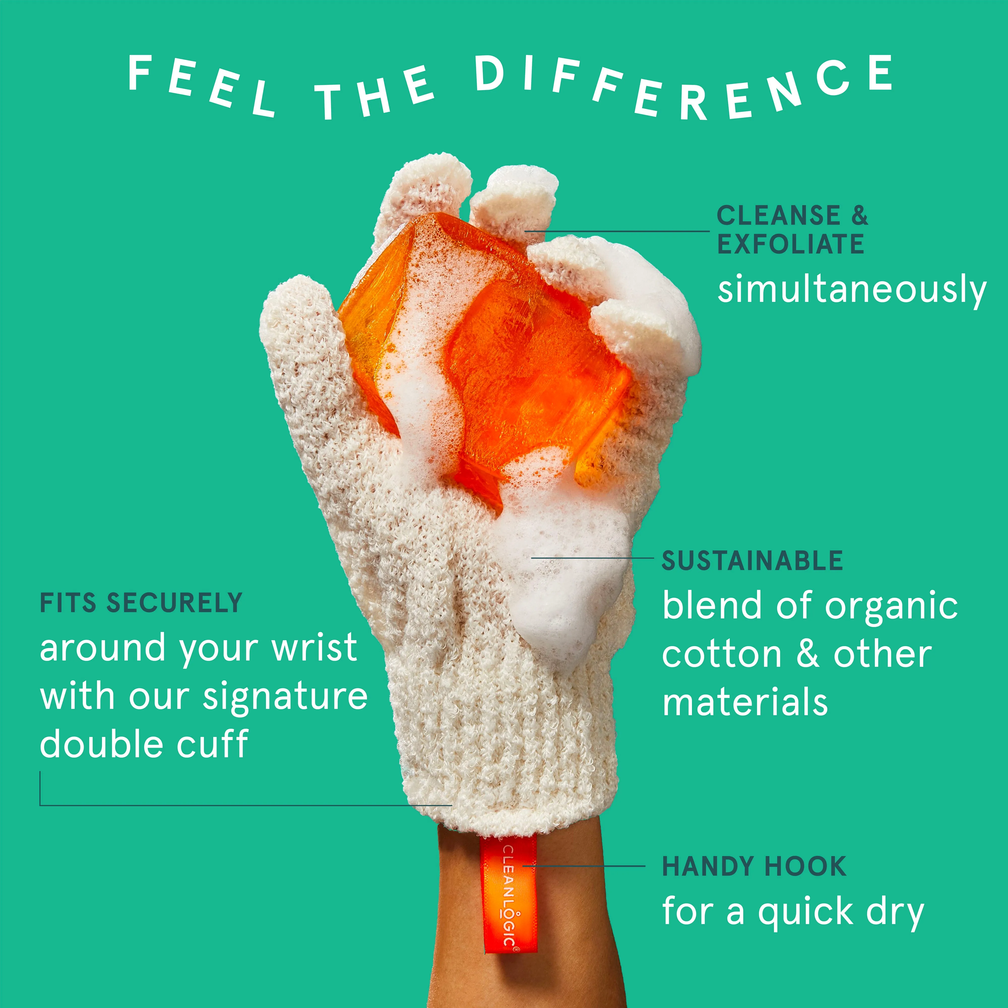 Sustainable Exfoliating Body Gloves, 3 Pair – 6 Count